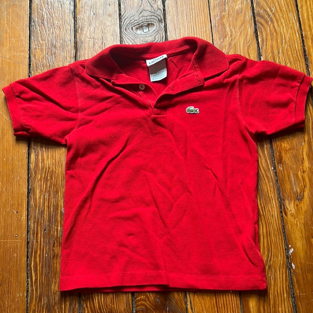 Lacoste - red polo - youth size 8